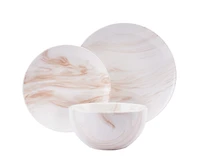 Marble Beige 12-Piece Dinnerware Set