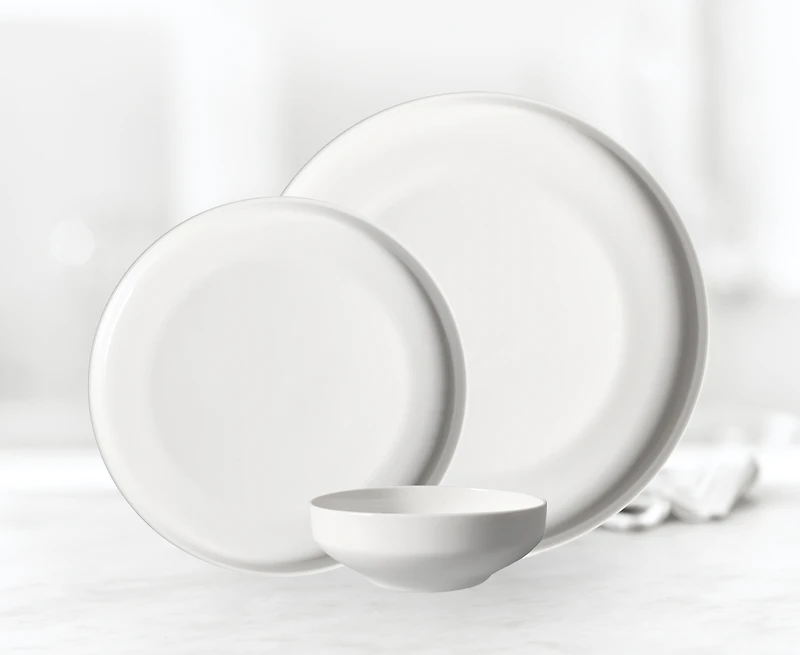 Auspicious Clouds 12-Piece White Dinnerware Set