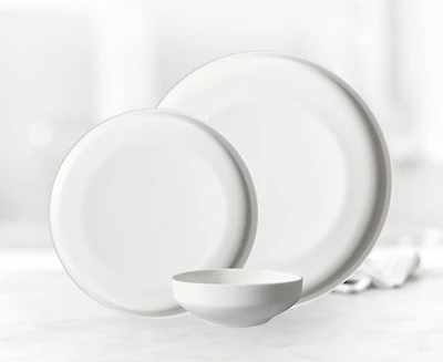 Auspicious Clouds 12-Piece White Dinnerware Set