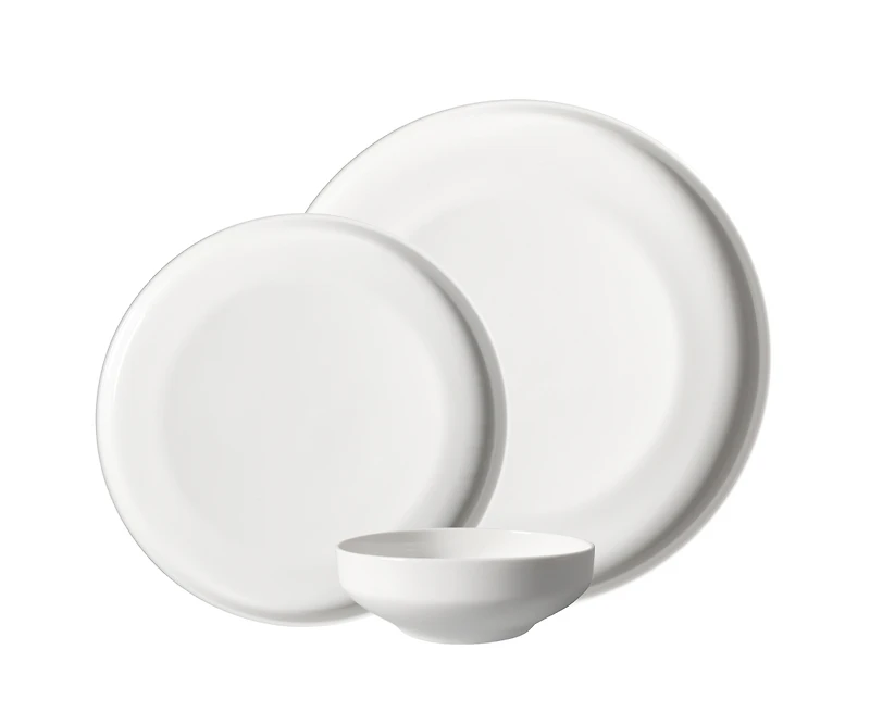 Auspicious Clouds 12-Piece White Dinnerware Set