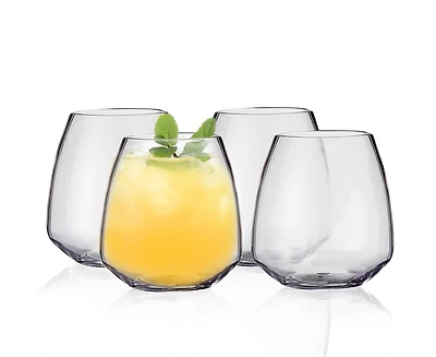 Lucent 4-Piece Stemless Wine Glass Set