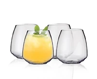 Lucent 4-Piece Stemless Wine Glass Set