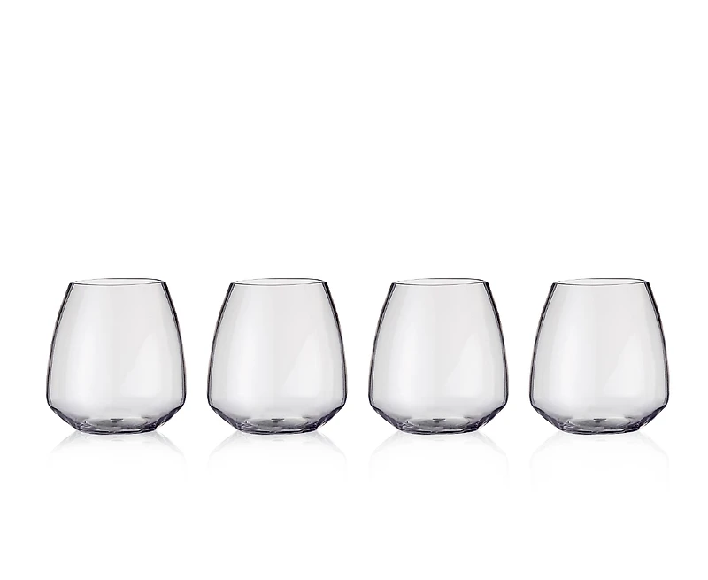 Lucent 4-Piece Stemless Wine Glass Set