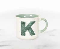 Marly Monogram Mug 'K', Green 410ml