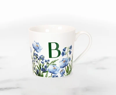 Meadow Monogram Mug B, Blue Poppy 400ml