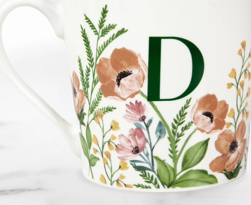 Meadow Monogram Mug D, California Poppy 400ml