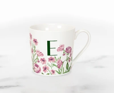 Meadow Monogram Mug E, Sweet Pea 400ml