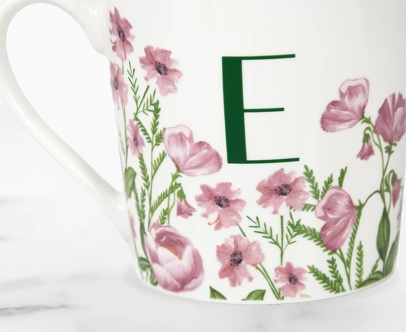 Meadow Monogram Mug E, Sweet Pea 400ml
