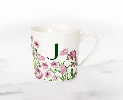 Meadow Monogram Mug J, Sweet Pea 400ml