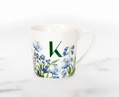 Meadow Monogram Mug K, Blue Poppy 400ml