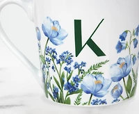 Meadow Monogram Mug K, Blue Poppy 400ml