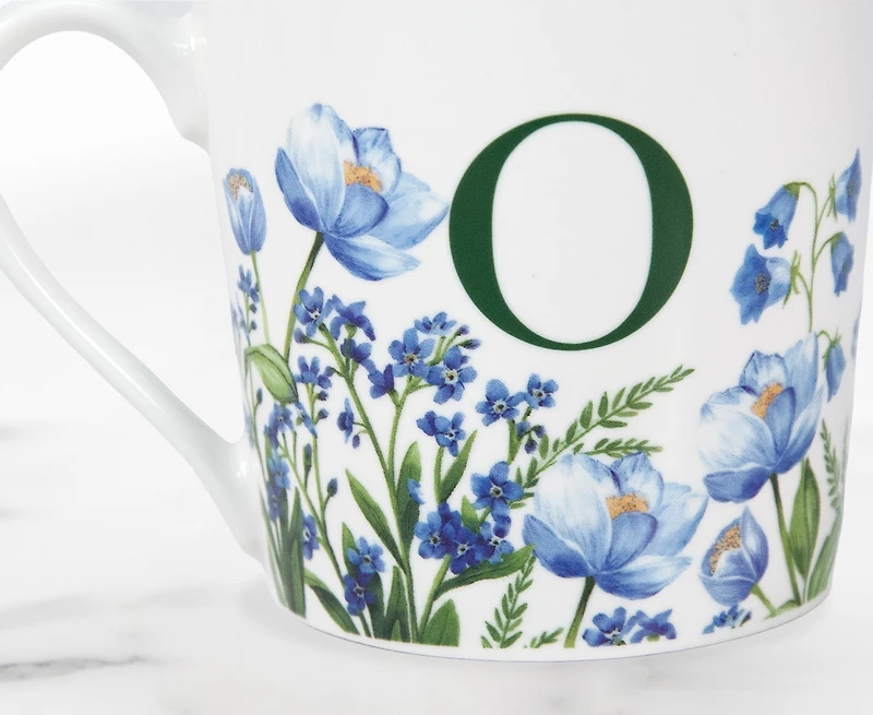 Meadow Monogram Mug O, Blue Poppy 400ml