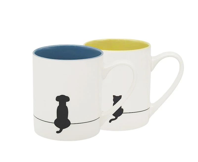Playful Silhouette Set of 4 Mugs