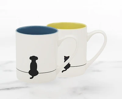 Playful Silhouette Set of 4 Mugs