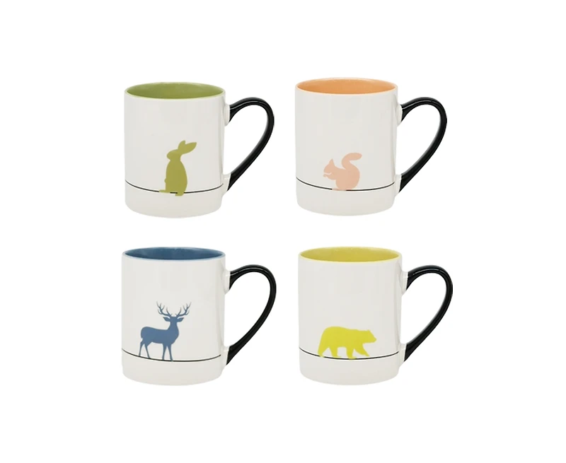 Wildlife Silhouette Mug Set of 4