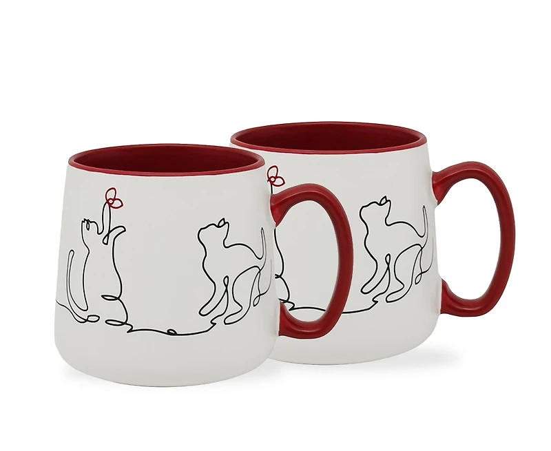 Les Chats Set of 2 Mugs