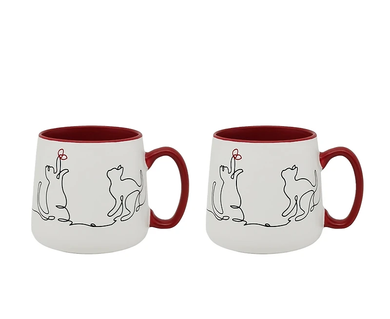 Les Chats Set of 2 Mugs