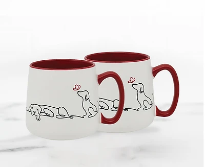 Les Chiens Set of 2 Mugs