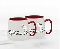Les Chiens Set of 2 Mugs