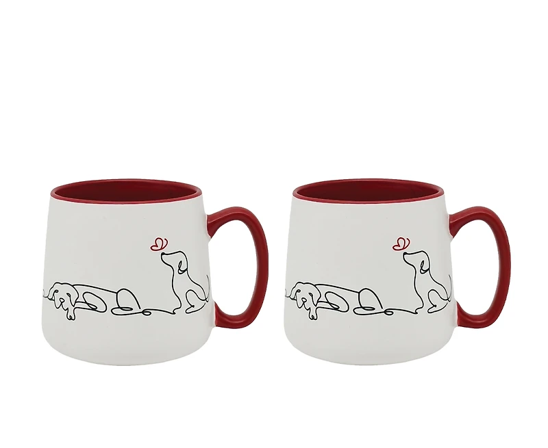 Les Chiens Set of 2 Mugs