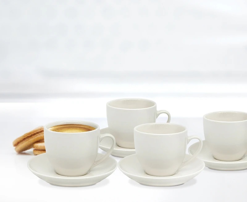 The Oaks Set of 4 White Espresso Cups