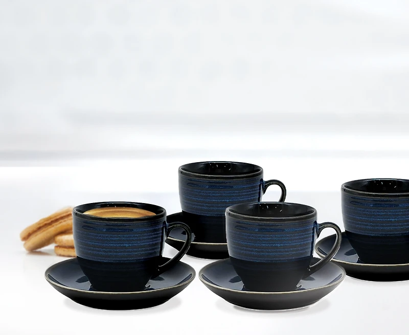 Ensemble Les Chênes – 4 tasses à espresso, bleu