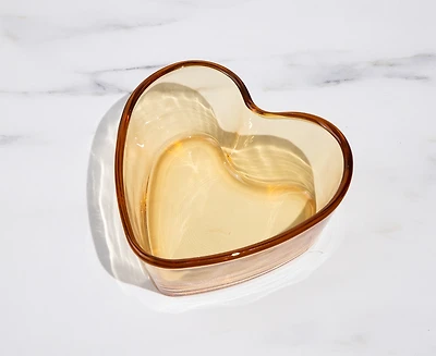 Amber Vintage Heart Bowl