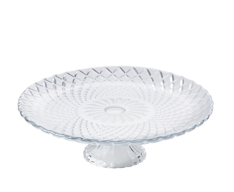Stokes Eclat Diamond Cut Glass Cake Stand