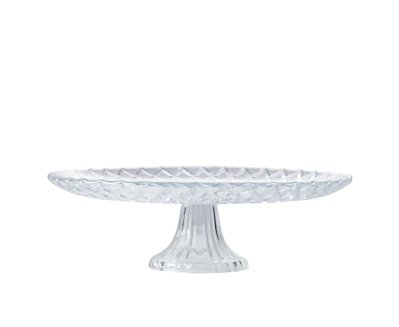 Stokes Eclat Diamond Cut Glass Cake Stand