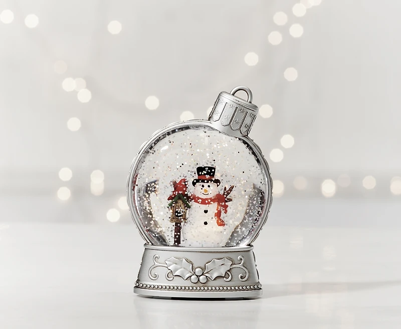Snowman LED Water Globe Ornament