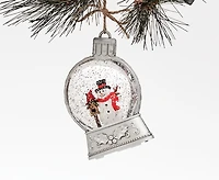 Snowman LED Water Globe Ornament 