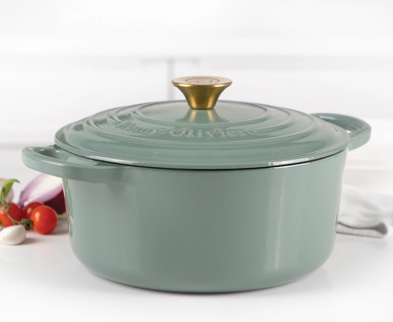 Remy Olivier Casserole en fonte Jasper avec couvercle, 4L