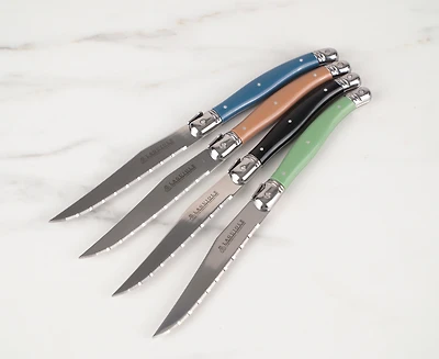 Ensemble de 4 couteaux à steak Laguiole, nouvelles couleurs