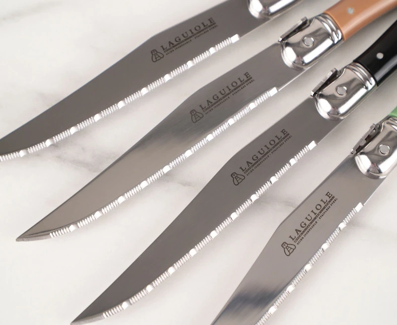 Ensemble de 4 couteaux à steak Laguiole, nouvelles couleurs