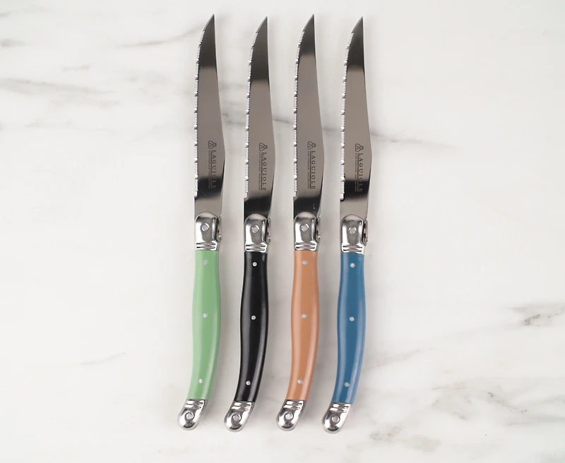 Ensemble de 4 couteaux à steak Laguiole, nouvelles couleurs