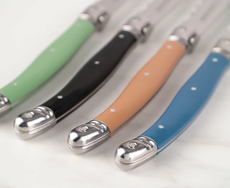 Ensemble de 4 couteaux à steak Laguiole, nouvelles couleurs
