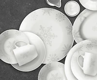 Silver Snowflake 37-Piece Dinnerware Set