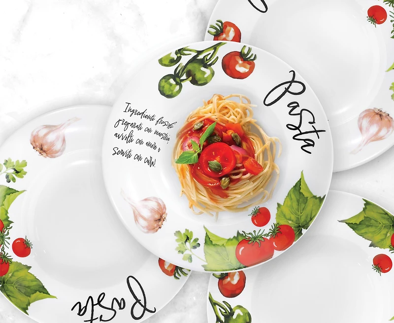 Pomodoro Pasta Bowl Set of 4, 10.5" (bol à pâtes Pomodoro)