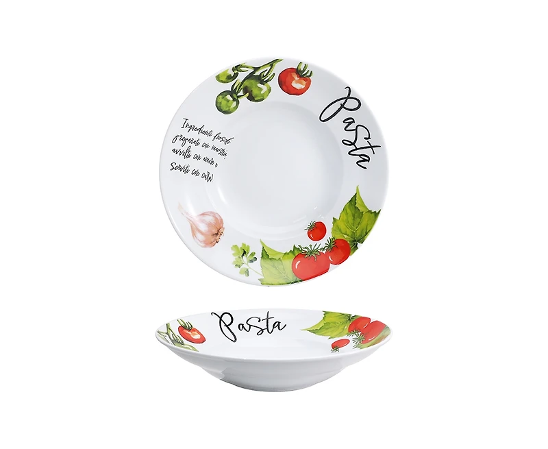 Pomodoro Pasta Bowl Set of 4, 10.5" (bol à pâtes Pomodoro)