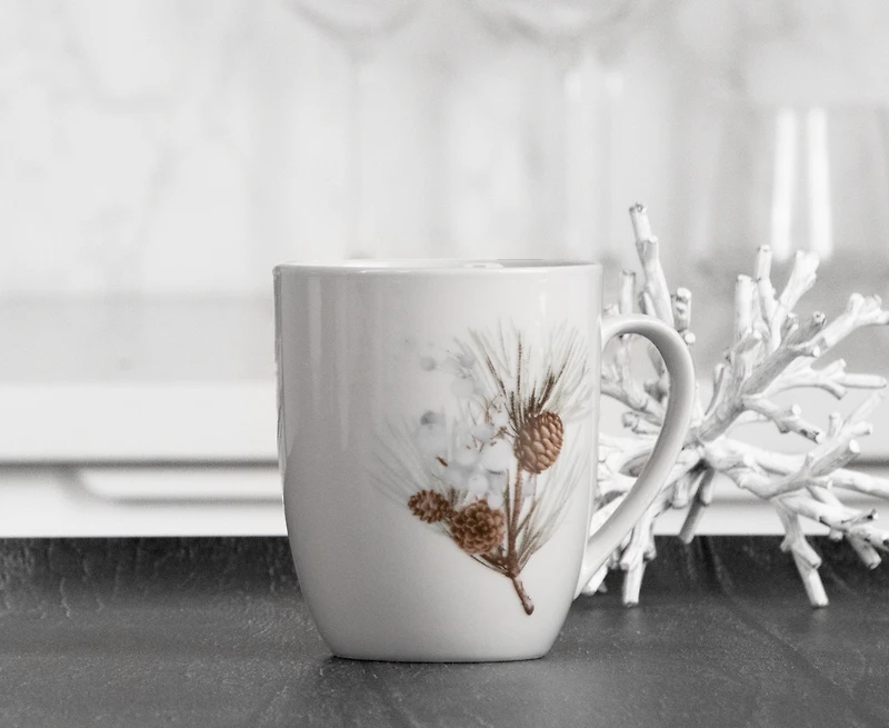 Set de tasses en pin d'hiver, 12 oz, lot de 4