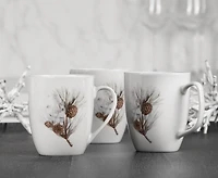Set de tasses en pin d'hiver, 12 oz, lot de 4