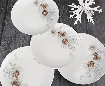 Assiettes à dessert en pin d'hiver Lot de 4, 7.5"