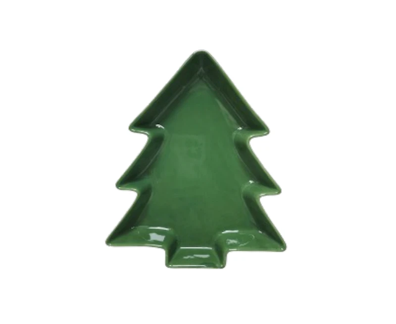 Assiette Arbre de Noël 23x21x3.5cm, Vert