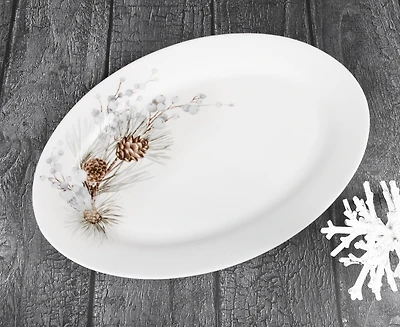 Winter Pine Oval Plate 14"