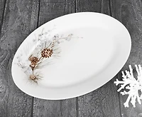 Winter Pine Oval Plate 14"