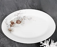 Winter Pine Oval Plate 14"