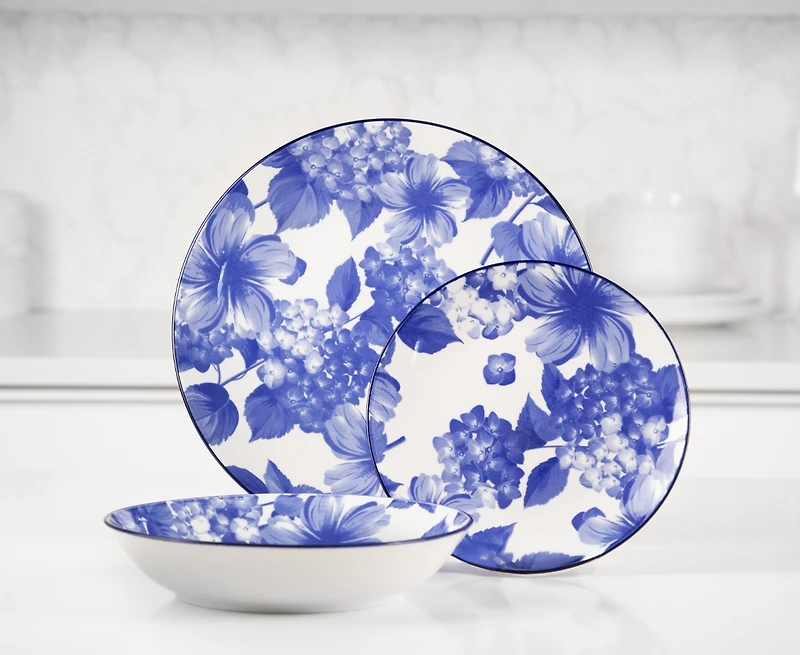 Midnight Garden Blue 12-Pc Dinnerware Set