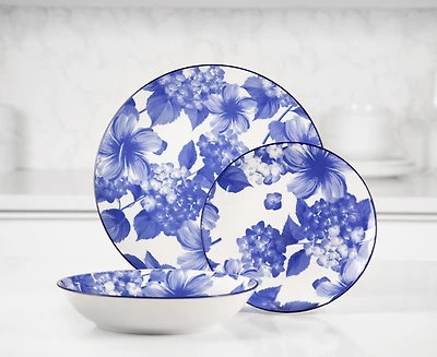 Midnight Garden Blue 12-Pc Dinnerware Set