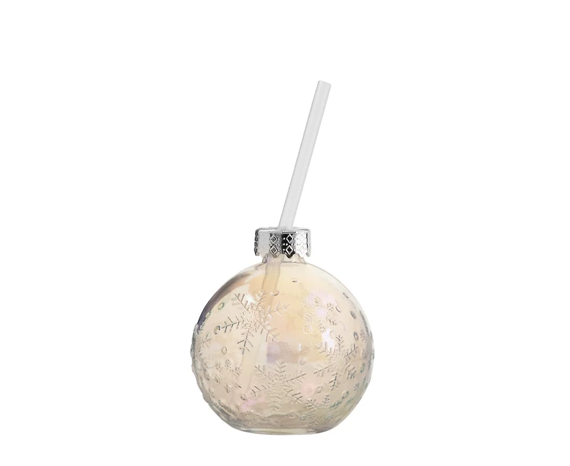 Flocon Set de 4 verres en forme de boule, argenté