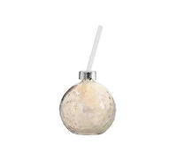 Flocon Set de 4 verres en forme de boule, argenté